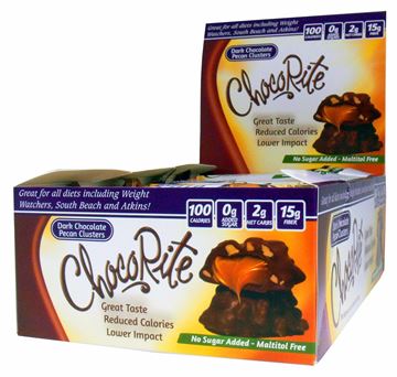 Picture of Chocorite Bar  - Dark chocolate Pecan Cluster Box of 16 Bars