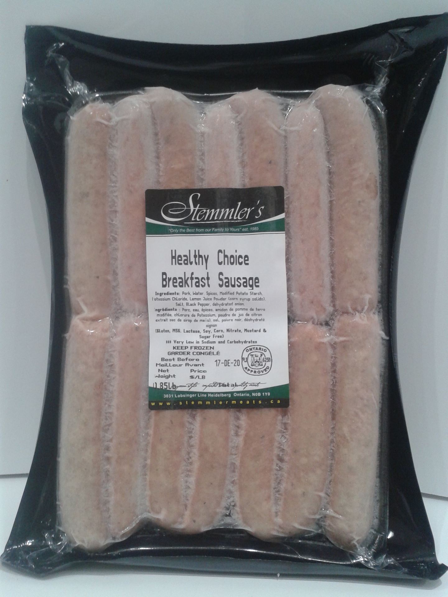 Low Fat Nutrition | Low Carb Grocery Store | Diabetic Friendly Foods | GTA NUTRITION | Ontario Nutrition |Stemmler's - Pork Breakfast Sausage Low Fat Nutrition | Low Carb Grocery Store | Diabetic Friendly Foods | GTA NUTRITION | Ontario Nutrition |Stemmler's - Pork Breakfast Sausage