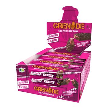 Picture of Grenade Bar Dark Chocolate Raspberry - Box of 12 Protein Bars